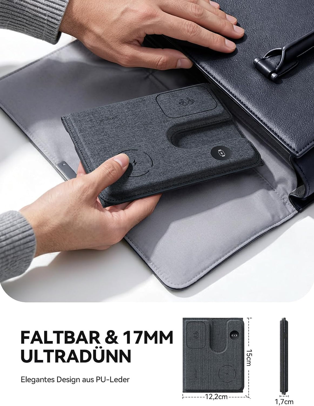 Lamicall 3 IN 1 Ladestation Apple Watch und iPhone, Für MagSafe Ladegerät Grau, Grau