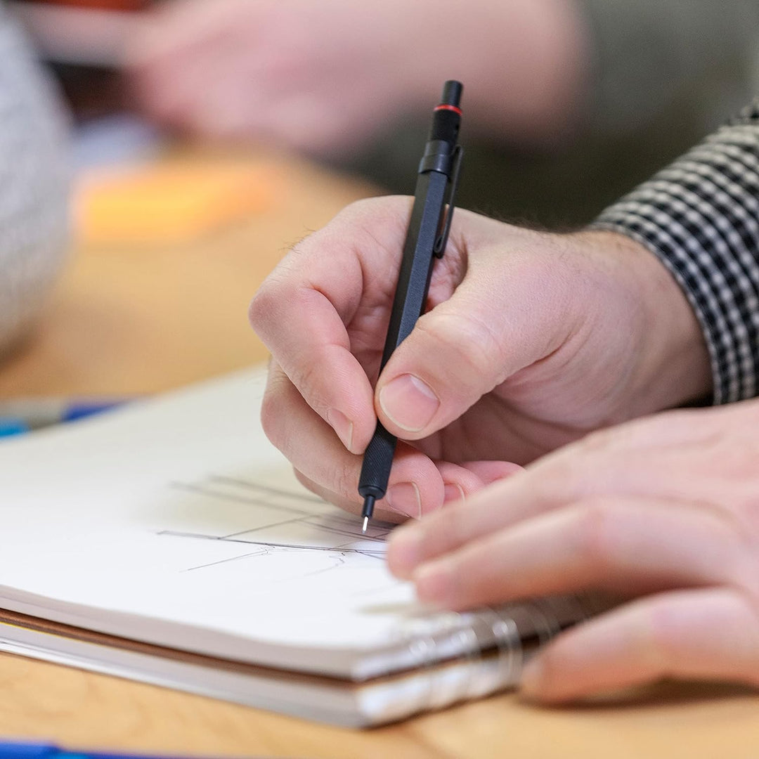 rOtring 600 Druckbleistift | 0,7 mm | schwarz | Ergonomisches Vollmetallgehäuse 1 Stück (1er Pack) M