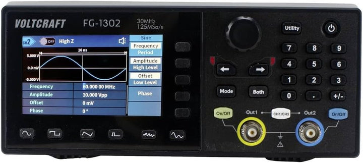 VOLTCRAFT FG-1302 Funktionsgenerator netzbetrieben 1 µHz - 30 MHz 2-Kanal Arbiträr