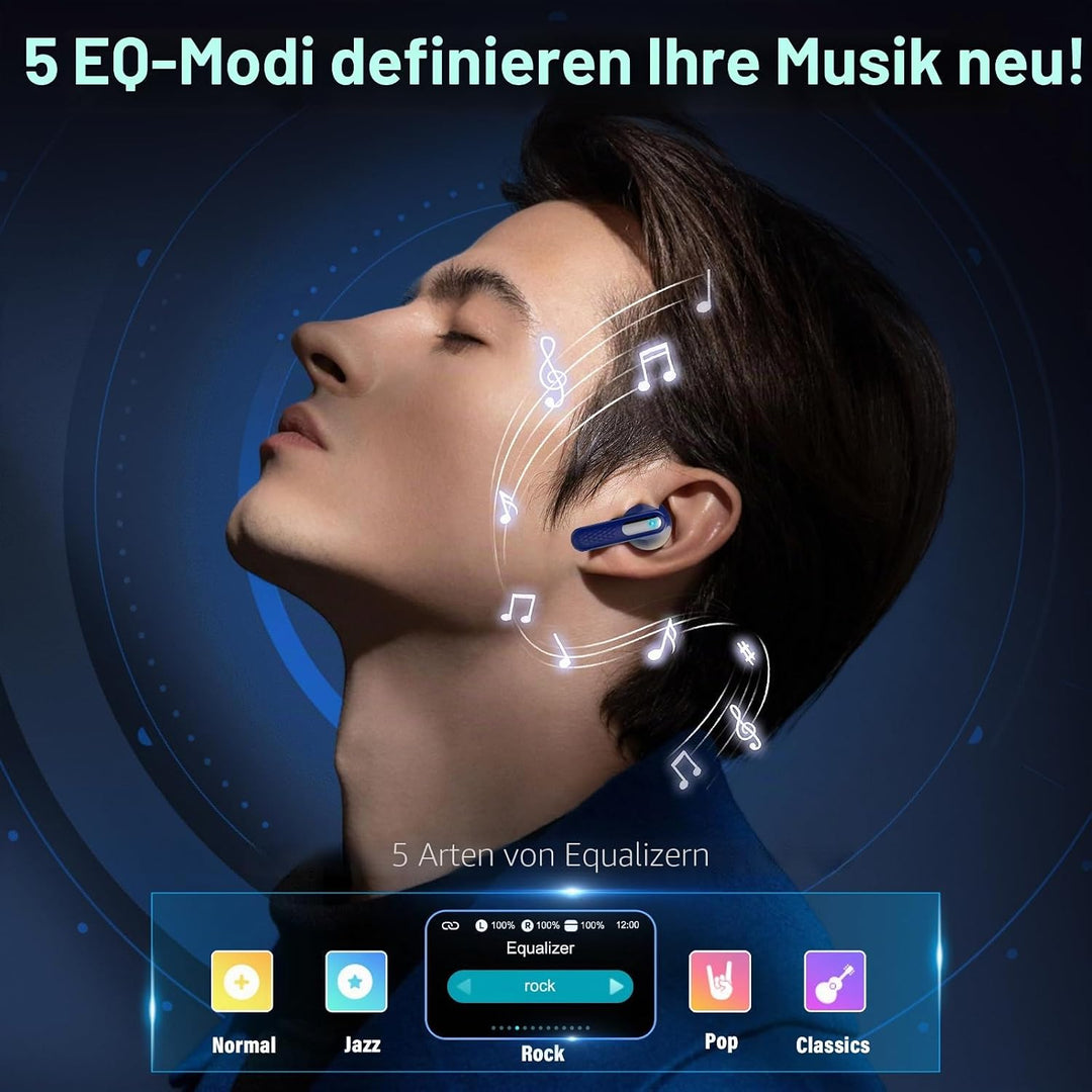 ZYHKON Bluetooth Kopfhörer mit Touchscreen, In Ear Kopfhörer Kabellos Bluetooth 5.4 mit ANC/ENC Mic