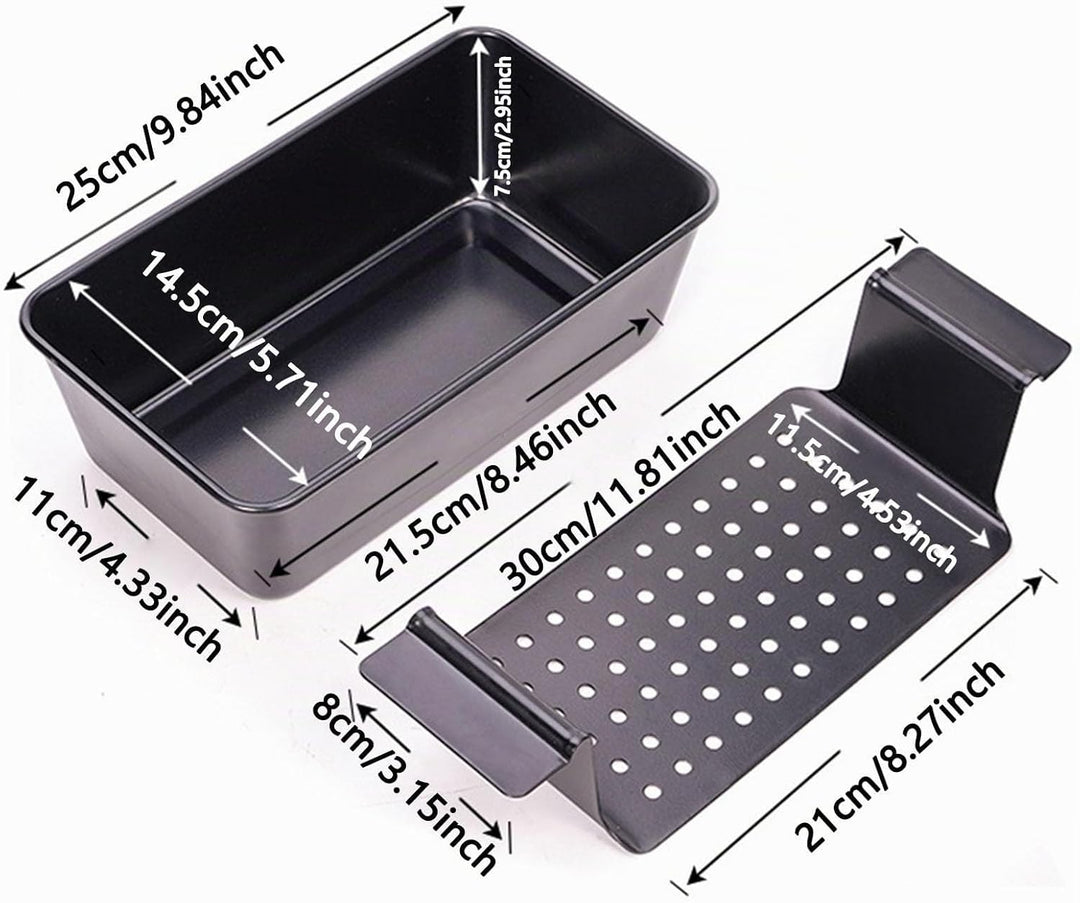 Brotbackform mit herausnehmbarem Einsatz, Klein Brotbackform aus Carbonstahl,25x14.5x17.5cm Schwarz