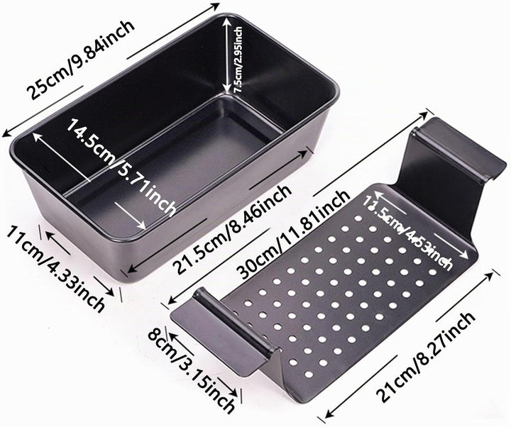 Brotbackform mit herausnehmbarem Einsatz, Klein Brotbackform aus Carbonstahl,25x14.5x17.5cm Schwarz