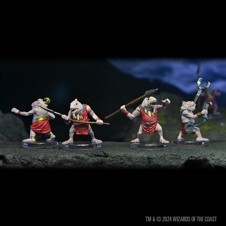 WizKids D&D Icons of The Realms: Kuo-Toa Warband - 5 Stück, Hoch detailliert, pre-printed und bereit