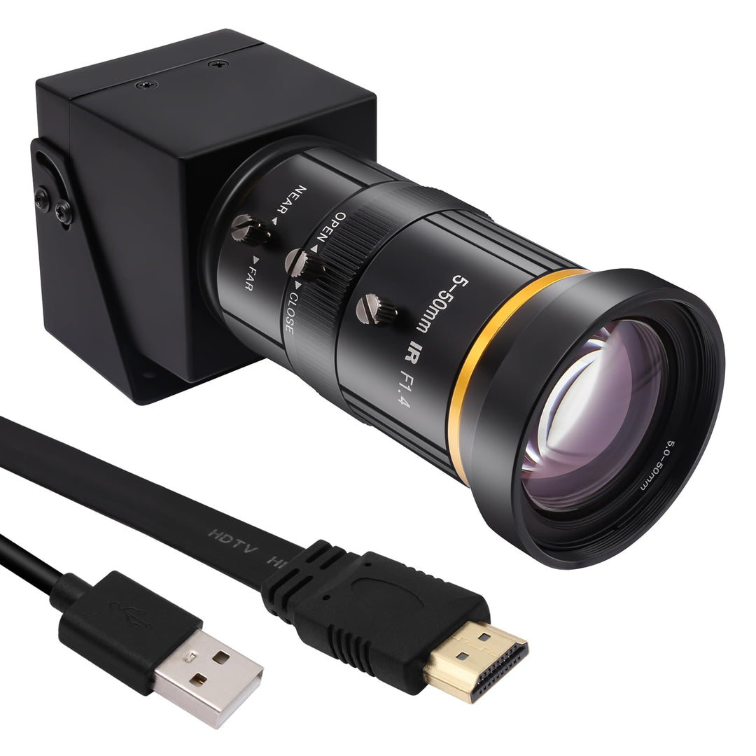 Svpro HDMI USB Kamera 4K Streaming Webcam mit 5-50mm Telephoto Zoom Manuelles Objektiv, USB Industri