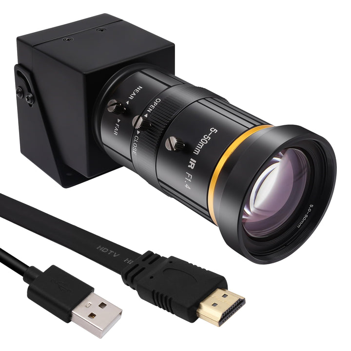 Svpro HDMI USB Kamera 4K Streaming Webcam mit 5-50mm Telephoto Zoom Manuelles Objektiv, USB Industri