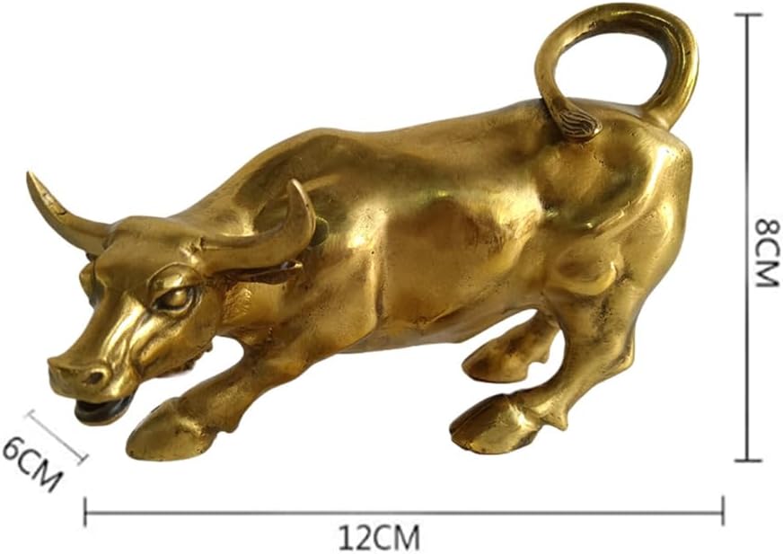 WANLIAN Wall Street Bull Statue Bronze Bull Skulptur Home Decoration Repräsentiert Leben Glück Feng