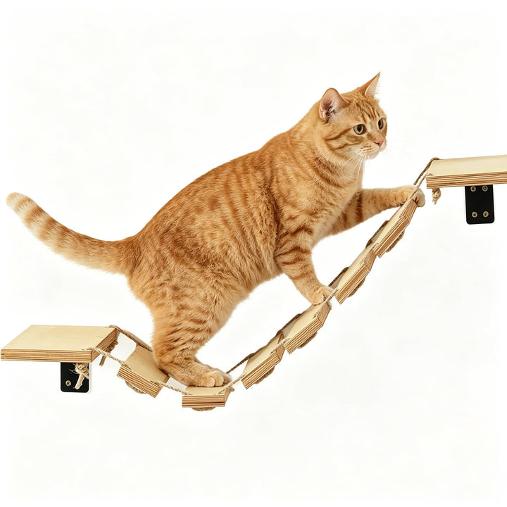 Kletterwand Katze Set, Kletterwand Katzen, Katzenzubehör Mit Plattform, Wandbrücke, Katzenbrücke Und