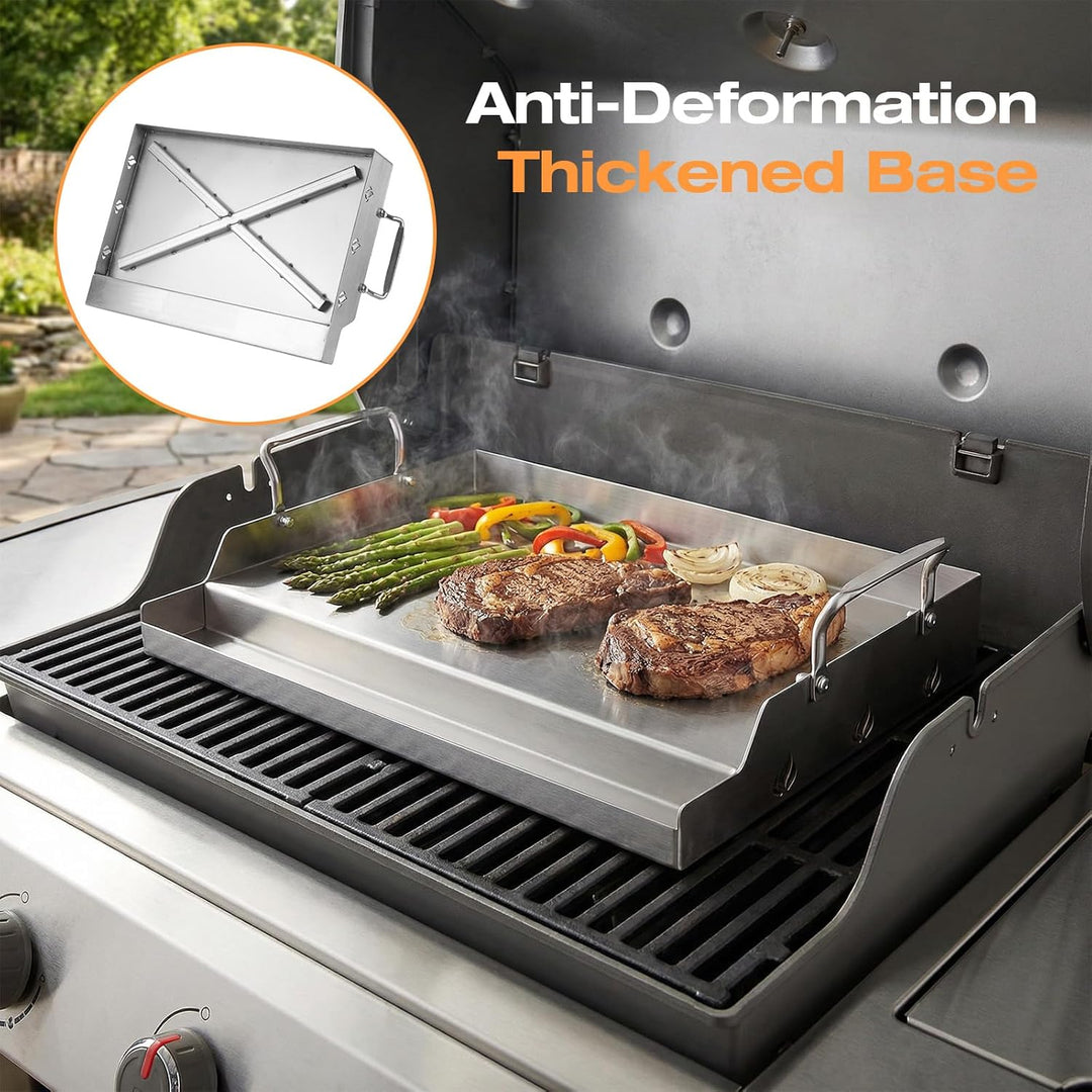 Universal BBQ Edelstahl Plancha Grillplatte Griddle für Gas und Kohle Grills, Universal Flat Top für