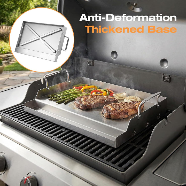 Universal BBQ Edelstahl Plancha Grillplatte Griddle für Gas und Kohle Grills, Universal Flat Top für
