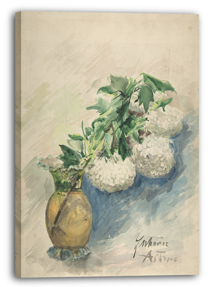 Printed Paintings Leinwand (60x80cm): Zacharie Astruc - Weisse Blumen in Einer Vase 60x80 cm, 60x80