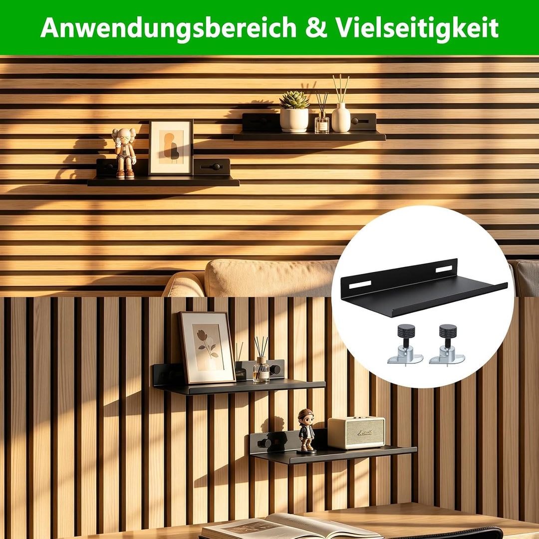 Hysagtek Regal für Akustikpaneel - 1 Stück Metall Zubehör Akustikpaneele Ohne Bohren, Schwarze Schwe