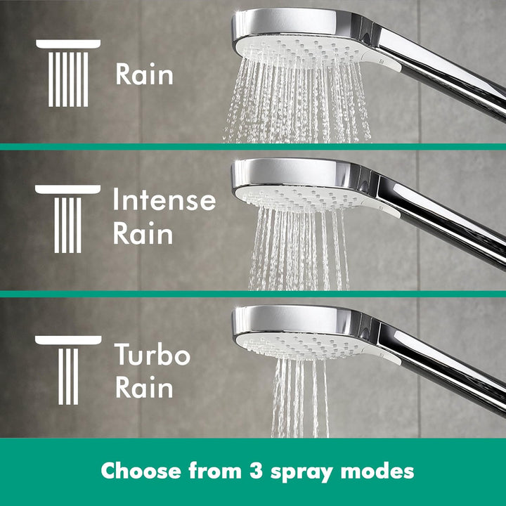 hansgrohe Croma Select E Thermostatset (0,90 m, 3x Strahlarten) Weiss/Chrom 0,90m Set, 0,90m Set