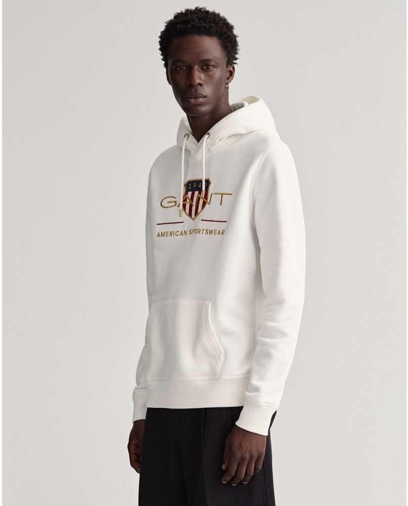 GANT Herren Reg Archive Shield Hoodie Kapuzenpullover XXS Eggshell, XXS Eggshell