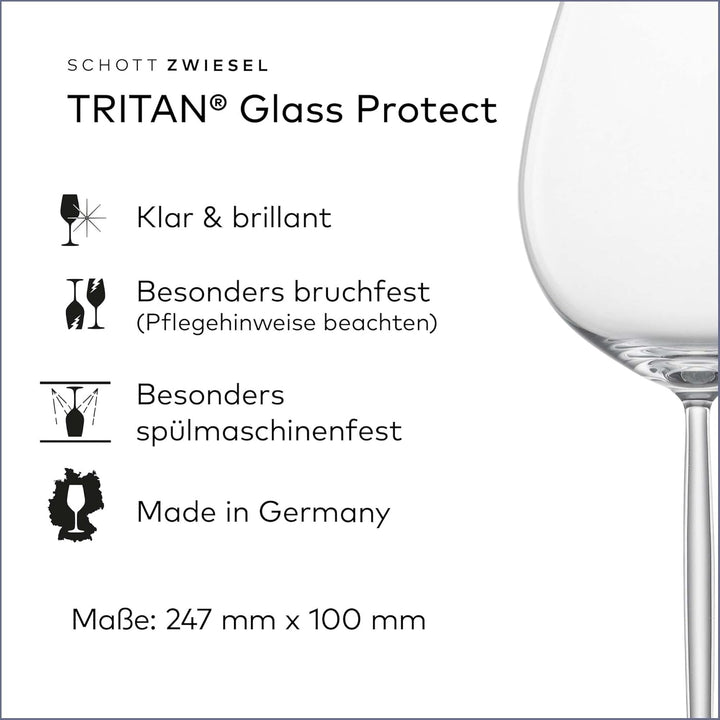 Schott Zwiesel Rotweinglas Muse (4er-Set), klassische Kristallgläser für Rotwein oder Wasser, spülma