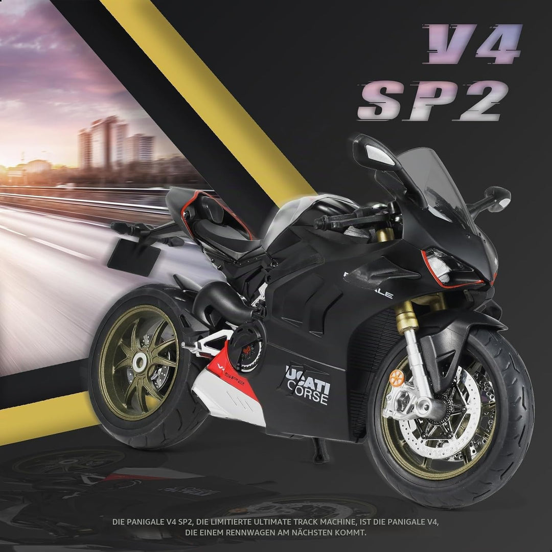 1:9 Motorrad Modell kompatibel für Ducati Panigale V4 SP2 Motor Bike Spielzeug 1:9 Motorrad Spielzeu