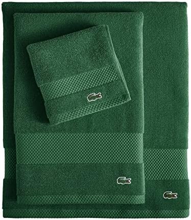 Lacoste Heritage Supima Badetuch, Baumwolle, 88,9 x 177,8 cm, Krokodilgrün Bath Sheet 35x70 Croc Gre