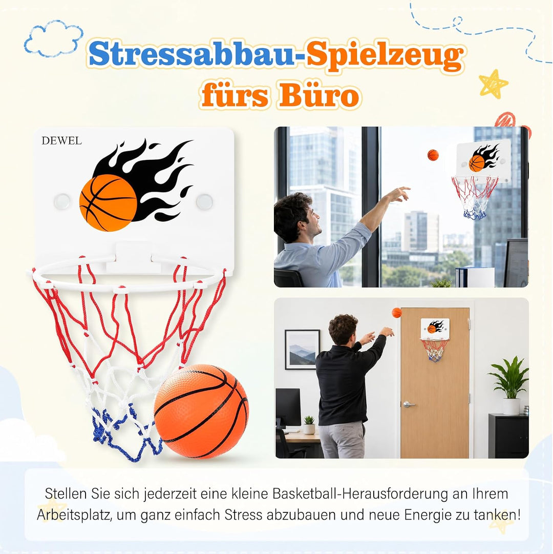 DEWEL Mini Basketballkorb Set, Basketball Korb Indoor für Kinder, Basketball Korb im Zimmer Wandmont
