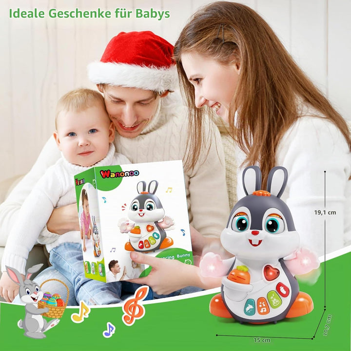 Baby Musikspielzeug Spielzeug ab 1 Jahr, Babyspielzeug ab 7 8 9 10 12 18 Monate,Osterhase Krabbelspi