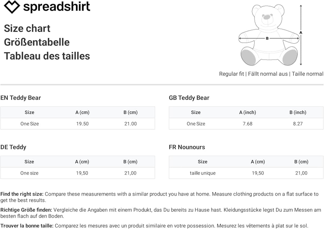 Spreadshirt Personalisierbarer Teddy Kuscheltier Selbst Gestalten mit Text und Foto Plüschtier Gesch