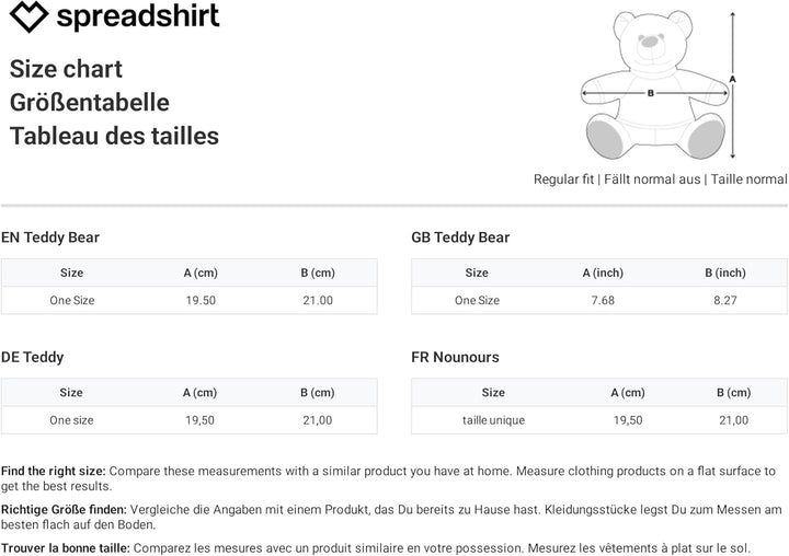 Spreadshirt Personalisierbarer Teddy Kuscheltier Selbst Gestalten mit Text und Foto Plüschtier Gesch