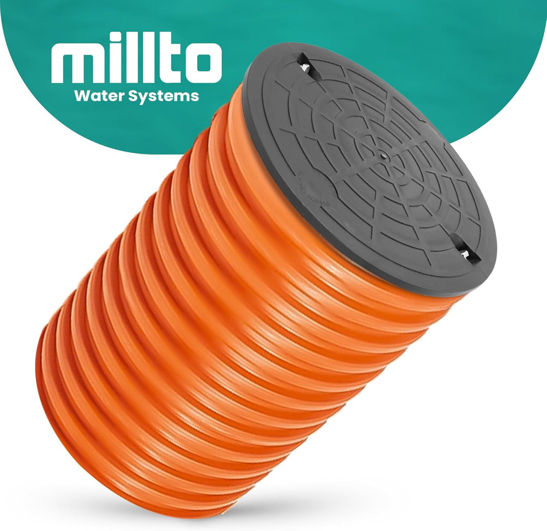 Millto™ Steigrohr mit Abdeckung Deckel 50 cm 315 mm Schachtrohr Wellrohr Kanalschacht Kanalrohr Scha