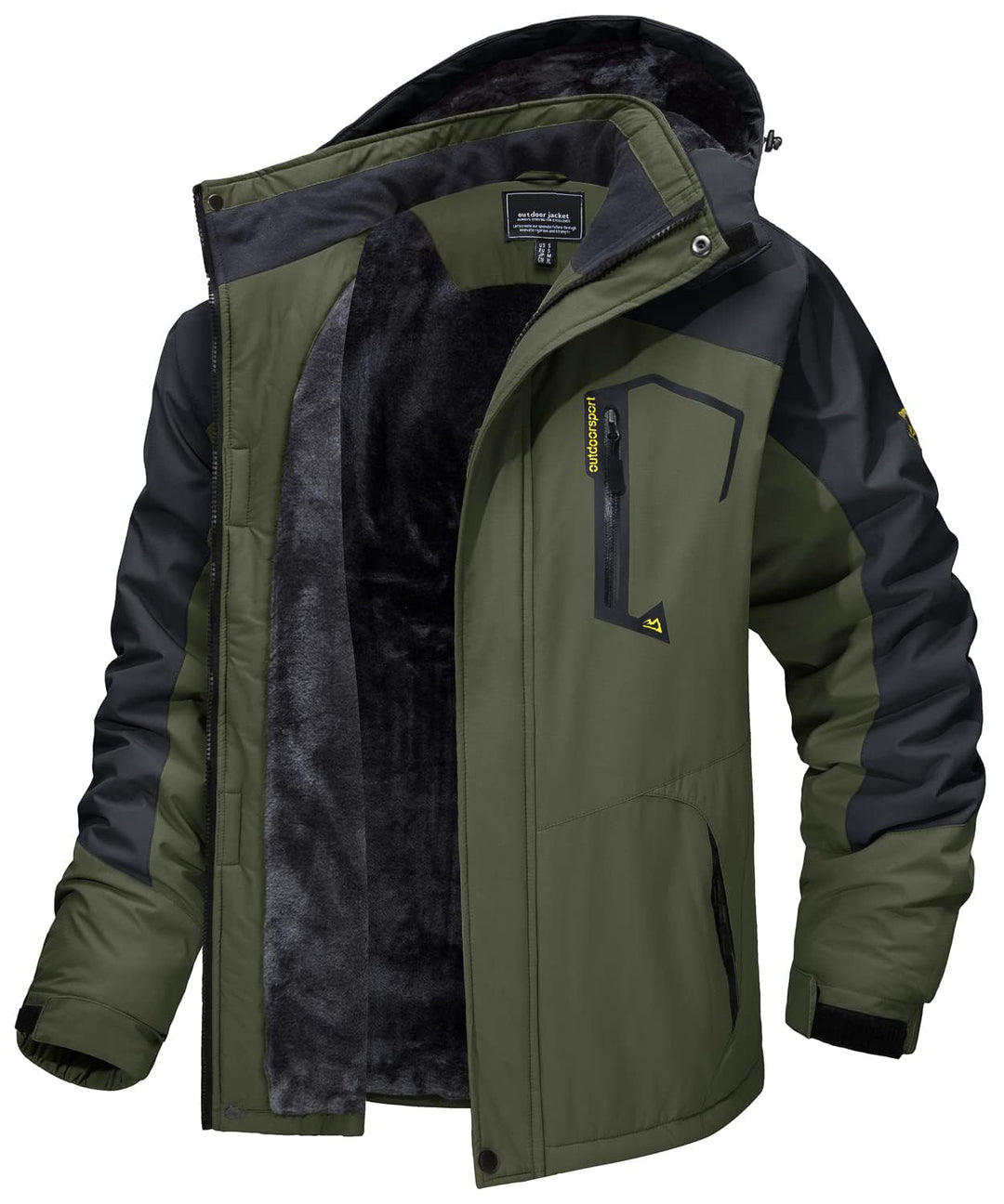 MAGCOMSEN Herren Winter Skijacke Fleece Gefüttert Jacke Outdoor Verdickt Softshelljacke Wasserdicht