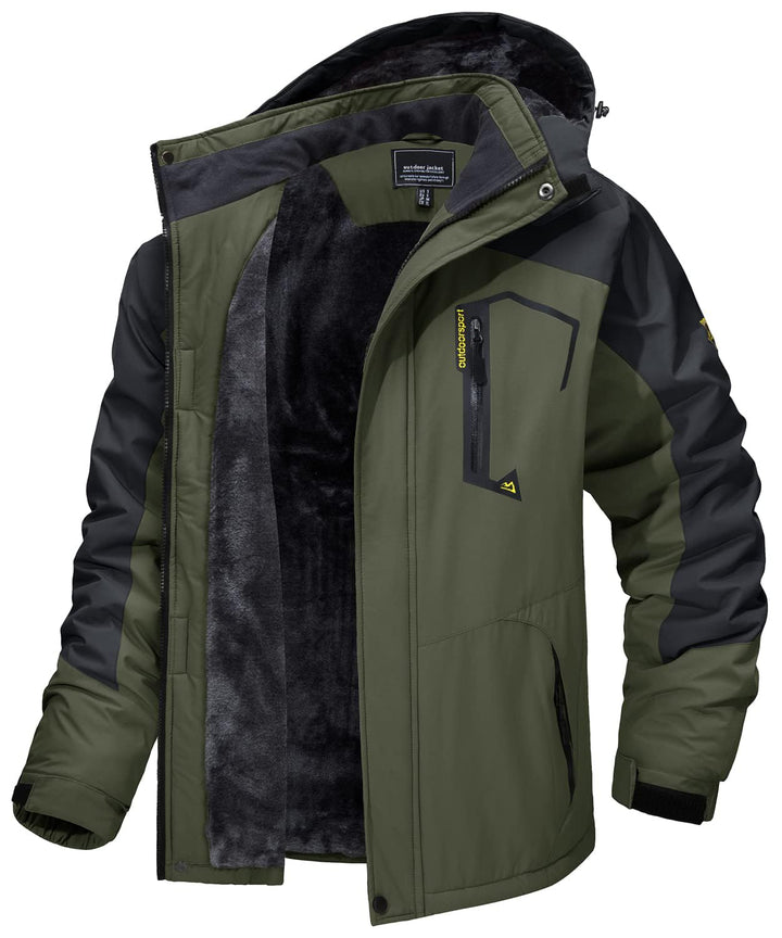 MAGCOMSEN Herren Winter Skijacke Fleece Gefüttert Jacke Outdoor Verdickt Softshelljacke Wasserdicht