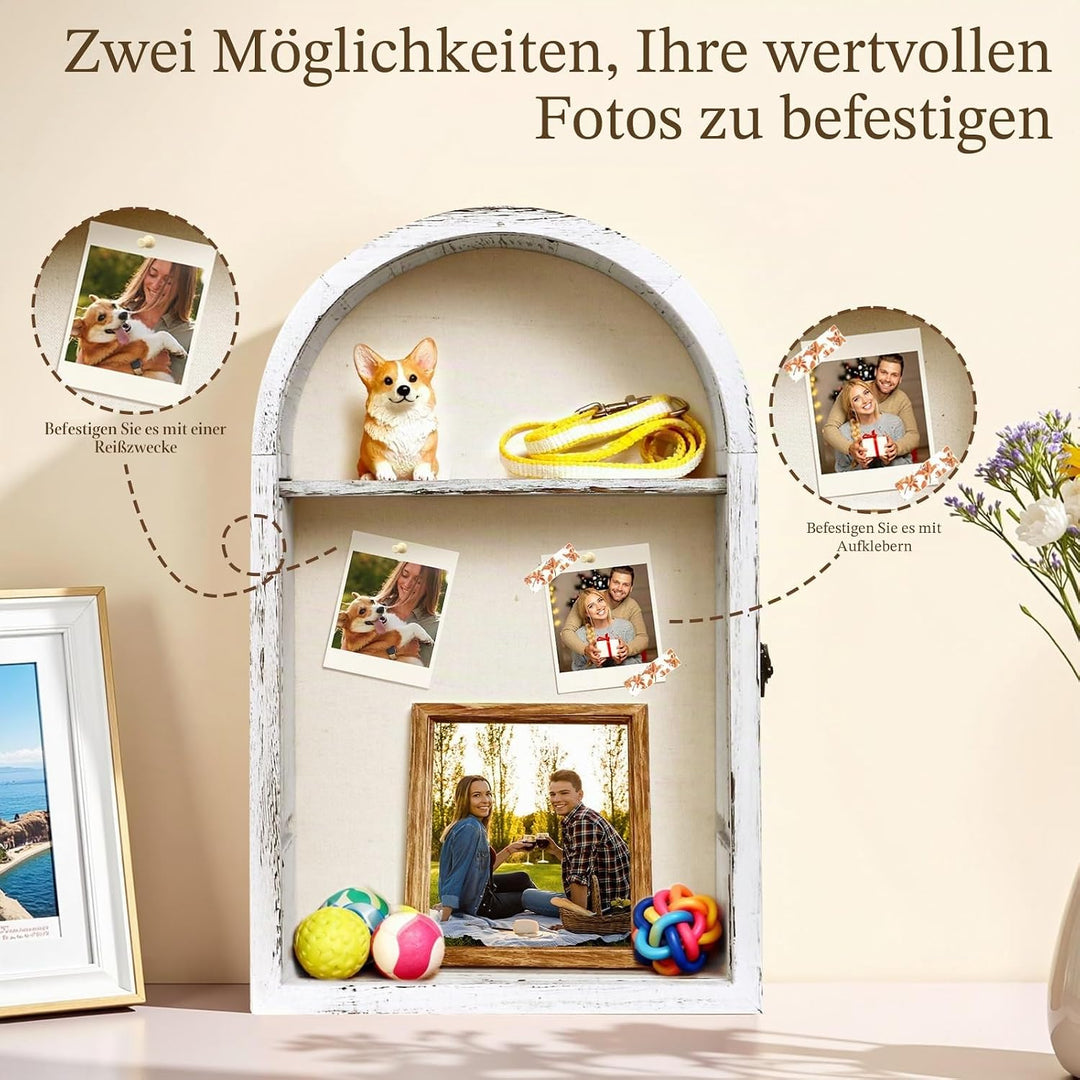 Dremisland 3D Bilderrahmen zum Befüllen Blumen Grosse Schattenbox Vitrine Rahmen mit Flügeltür Bilde