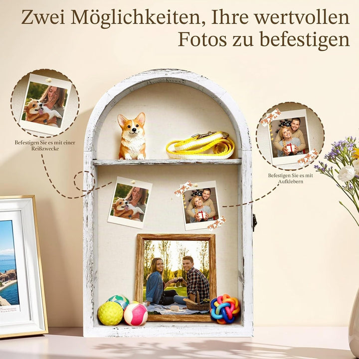 Dremisland 3D Bilderrahmen zum Befüllen Blumen Grosse Schattenbox Vitrine Rahmen mit Flügeltür Bilde