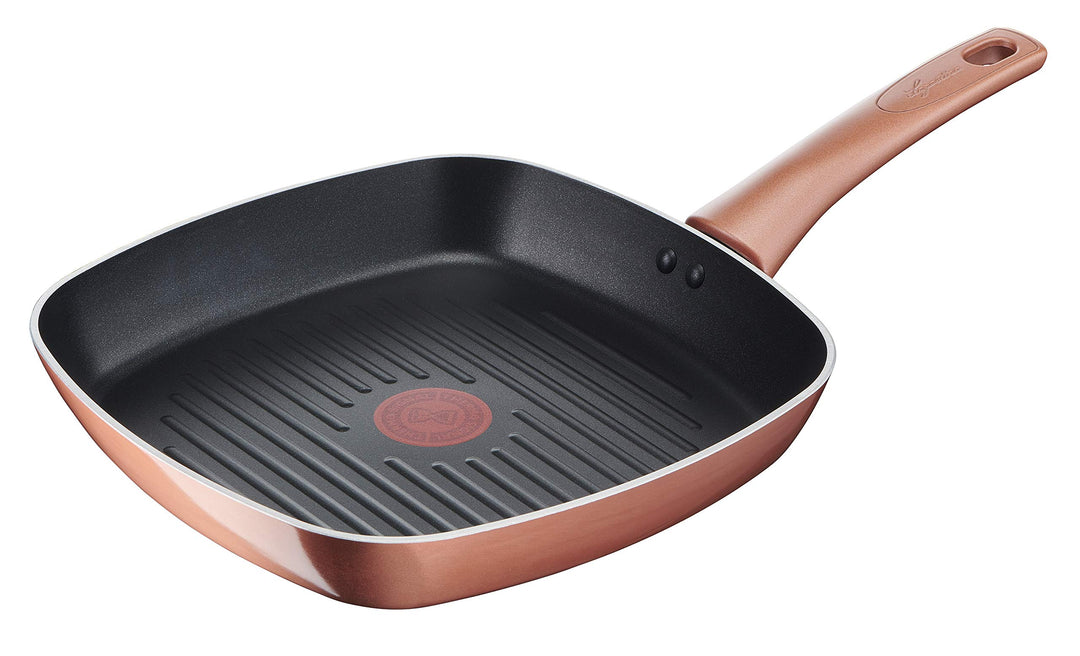 Lagostina Ramata Grill, Kupfer-Effekt aussen, Aluminium-Antihaftbeschichtung, 26 x 26 cm, Schwarz, 2