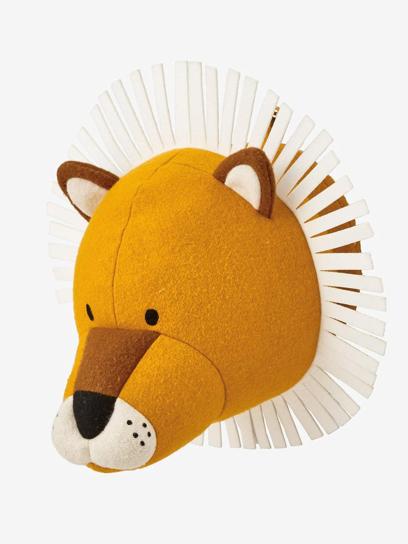 VERTBAUDET Dekorativer Plüsch-Löwenkopf, Wandtrophäe orange ONE SIZE Einheitsgrösse Orange, Einheits
