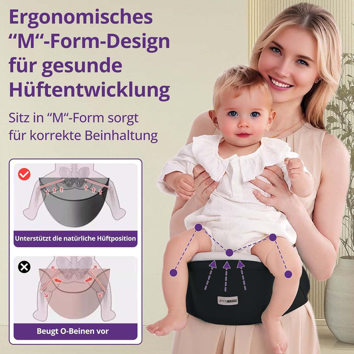 Ergonomische Babytrage mit Verstellbarem Gurt - 6-in-1 Neugeborenen-Kleinkind-Tragetuch, Atmungsakti