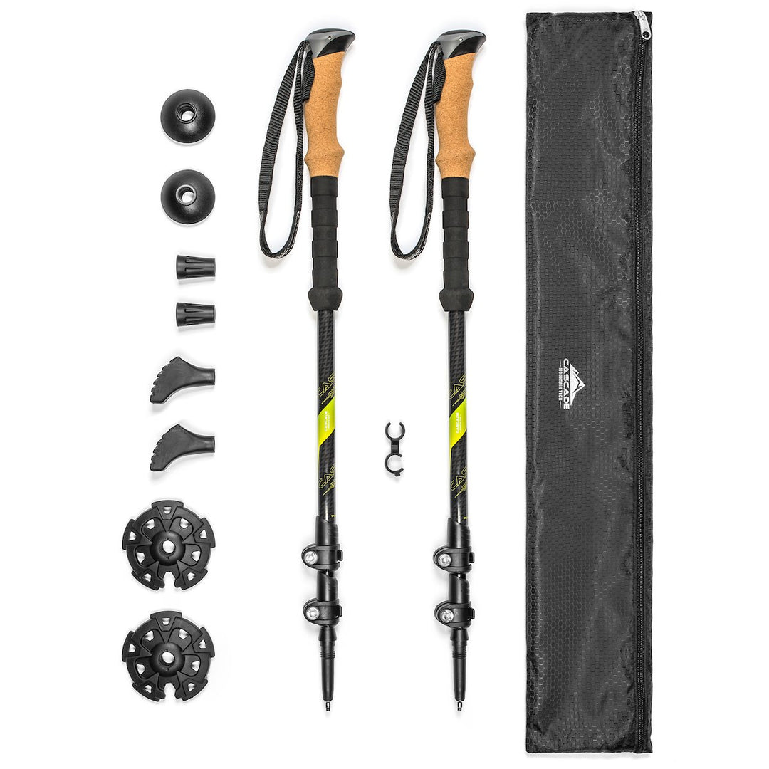 Cascade Mountain Tech Trekkingstöcke, 100% Carbonfaser, Schnellverschluss grün, grün