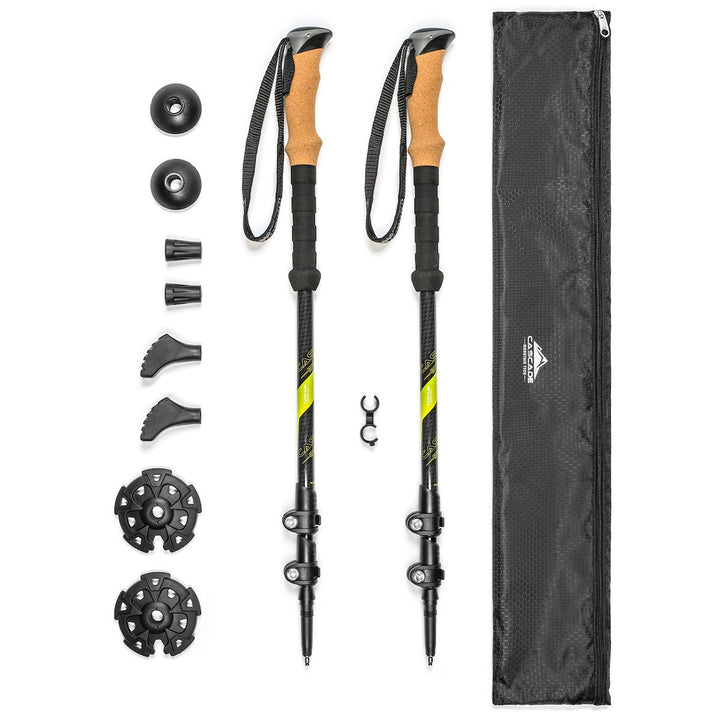 Cascade Mountain Tech Trekkingstöcke, 100% Carbonfaser, Schnellverschluss grün, grün