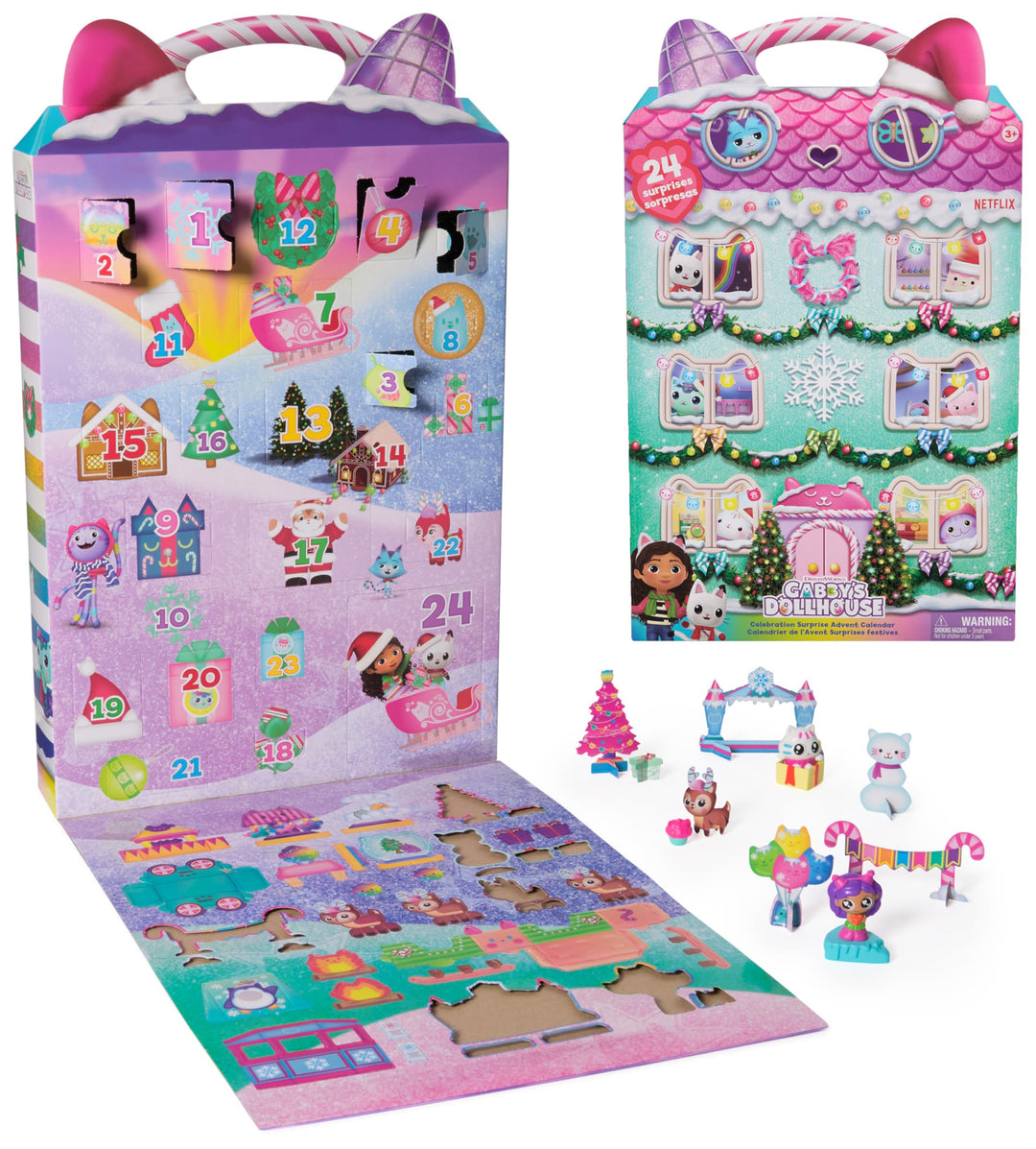 Gabby's Dollhouse, Party Adventskalender mit 24 Überraschungen, ab 3 Jahren
