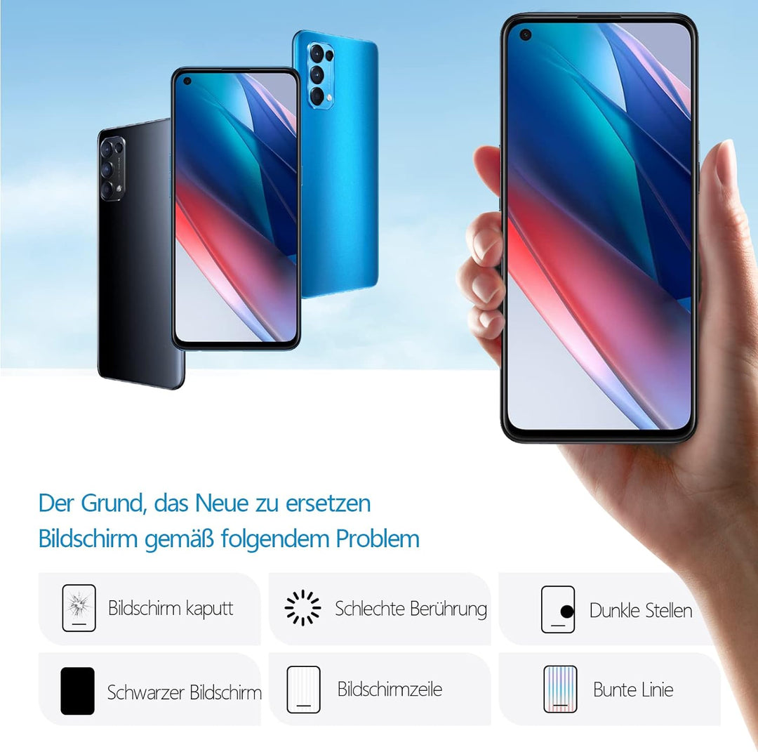 RongZy für Oppo Find X3 Lite LCD Bildschirmersatz für CPH2145 Touchscreen Digitalisierer Display mit