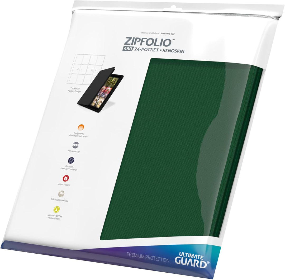 Ultimate Guard UGD010469-12 Pocket QuadRow ZipFolio XenoSkin, grün, Grün