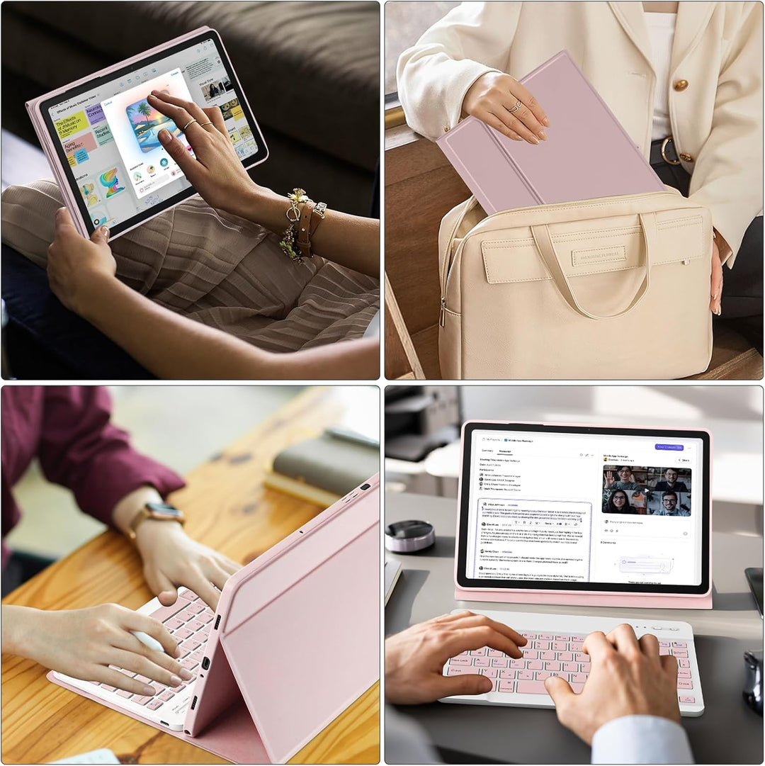 HOTLIFE Tastatur Hülle für Samsung Galaxy Tab А11+/А9+ 11 Zoll 2023/2025, Schutzhülle mit Automatisc