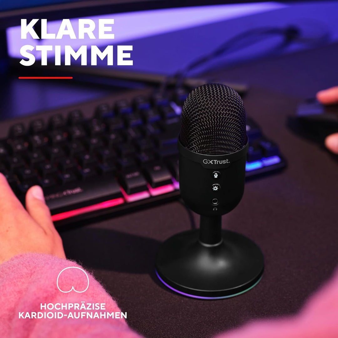 Trust Gaming GXT 236 Yami USB Streaming Mikrofon PC Podcast Twitch Discord ASMR YouTube, Kondensator