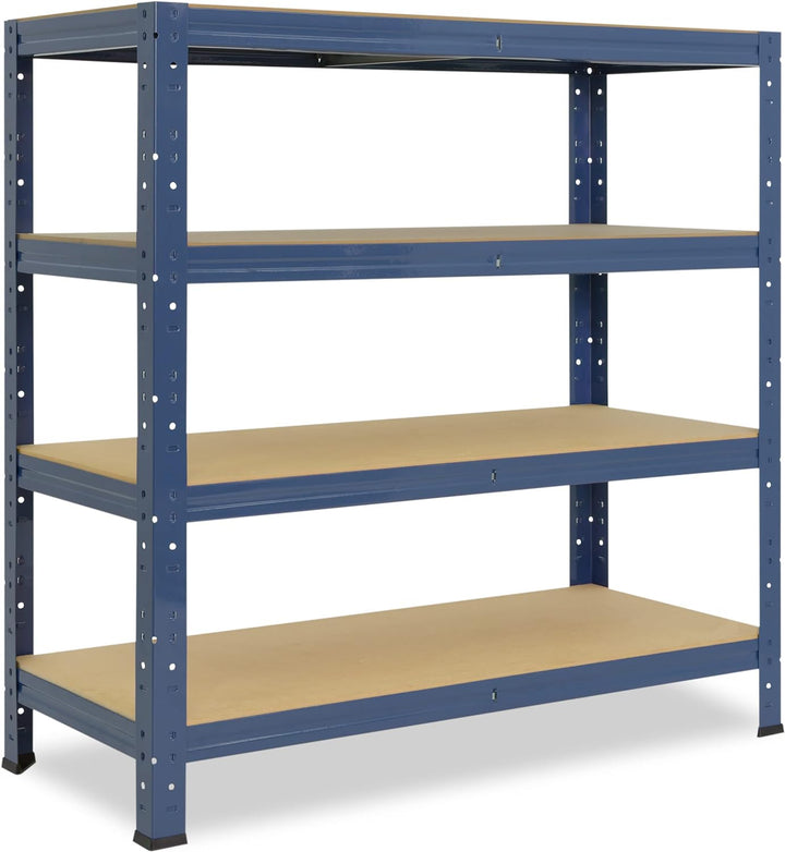 shelfplaza® 100x50x30cm Home Schwerlastregal blau/Metallregal mit 4 Böden/Kellerregal Metall, Garage