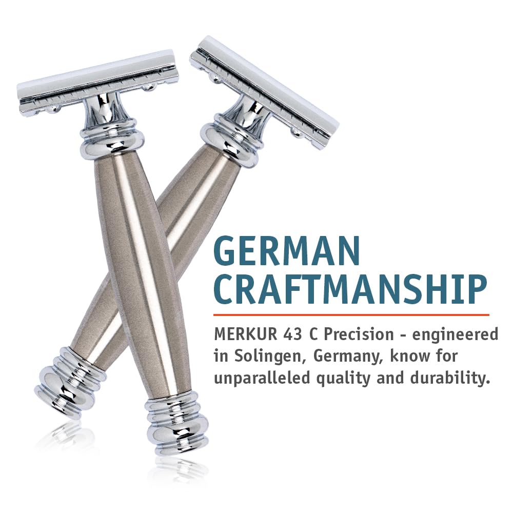 Merkur – 43.002 – Rasierer verstellbar schwere – Chrom Edelstahl Silber, Silber