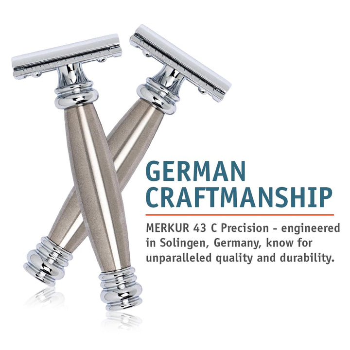 Merkur – 43.002 – Rasierer verstellbar schwere – Chrom Edelstahl Silber, Silber