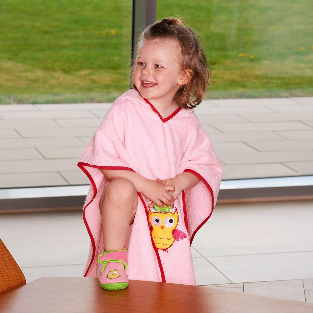 Playshoes Unisex Kinder Frottee-Poncho Bademantel Handtuch S (bis ca. 4 Jahre) Eule, S (bis ca. 4 Ja