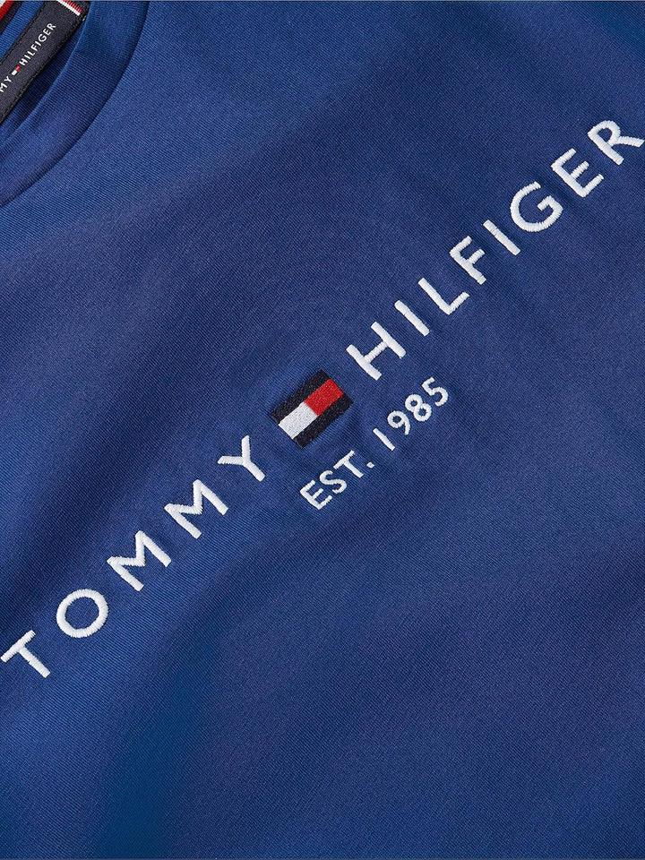 Tommy Hilfiger Herren T-Shirt Kurzarm Tommy Logo Rundhalsausschnitt S Blau (Deep Indigo), S Blau (De