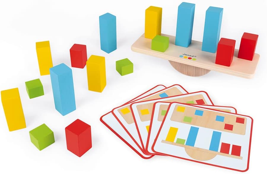 Janod - Essentiel - Die Gewichte - Lernspiel aus Holz Babys und Kleinkinder - Lernen der Begriffe de