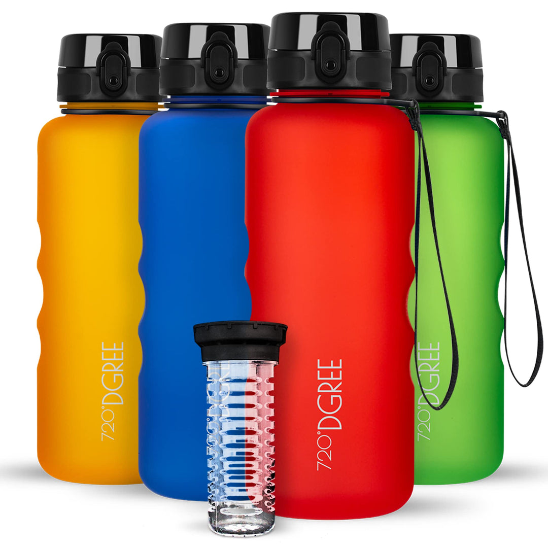 720°DGREE Trinkflasche “uberBottle“ 350ml, 500ml, 650ml, 1l softTouch +Früchtebehälter - Auslaufsich