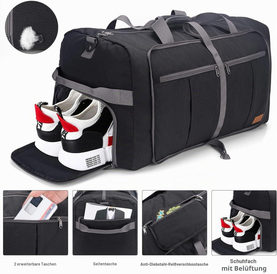 Upeelife Faltbare Reisetasche, grosse Reisetasche für Damen und Herren, Sporttasche, wasserdicht, We