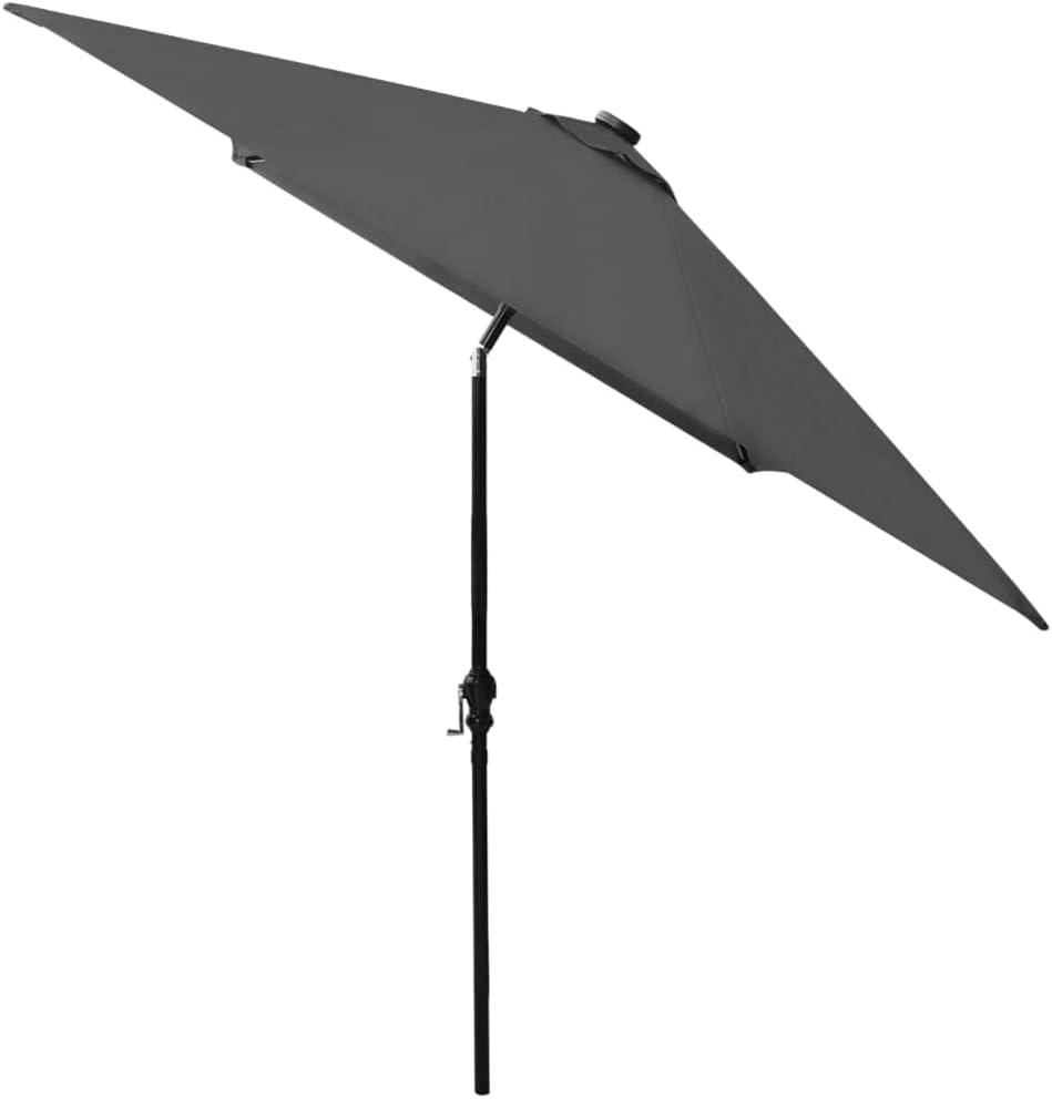 vidaXL Sonnenschirm mit LEDs Stahl-Mast Ampelschirm Gartenschirm Marktschirm Strandschirm Schirm Kur