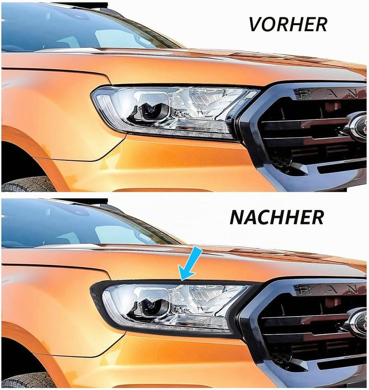 JHCHAN Scheinwerferabdeckung Frontlampe Schutzabdeckung für Ford Ranger T7 T8 2015-2022 Wildtrak XL