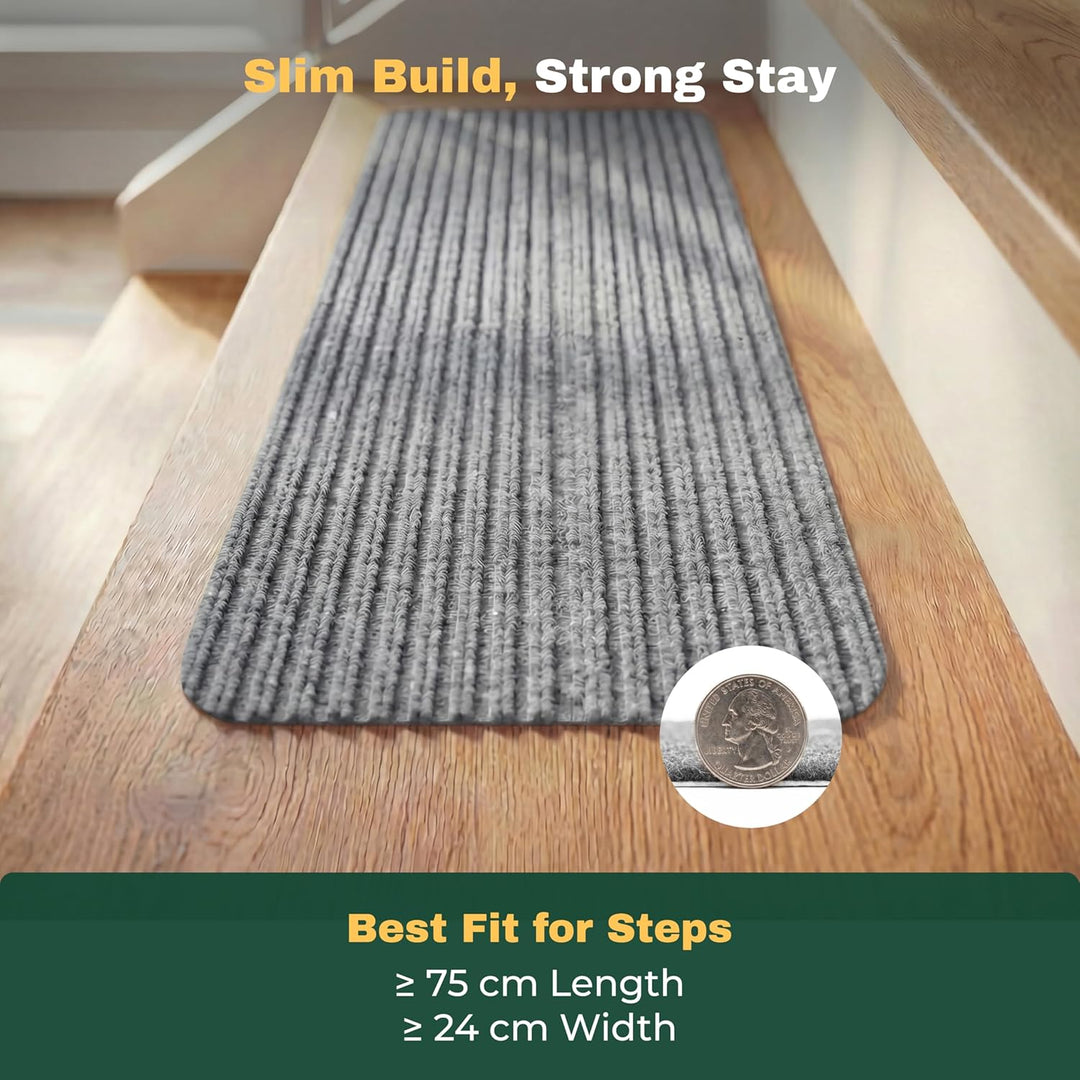 MBIGM 15er Set Stufenmatten 20 cm X 76 cm Treppenteppich Selbstklebend Sicherheit Stufenteppich für